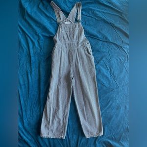 Carolina Blues Houndtooth Capri/Ankle Overalls Medium